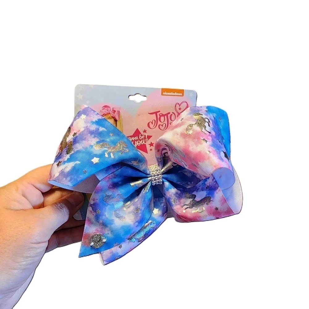 NWT Jojo Siwa Multicolor Embellished Rhinestones Unicorn Stars Hair‎ Bow Clip